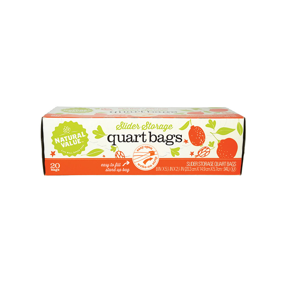 Natural Value QUART Slider Storage Bags –
