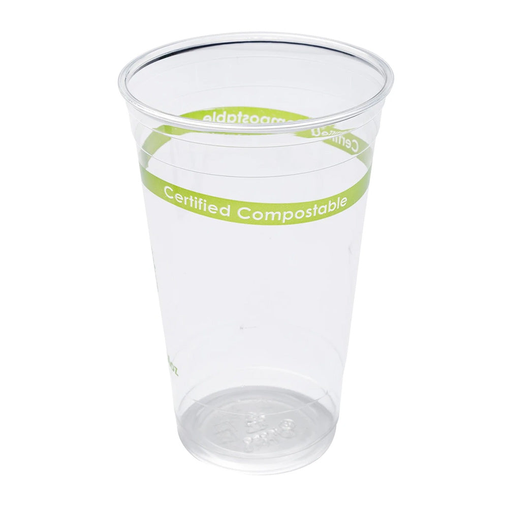 24 oz. Clear PLA Primeware Compostable Cups, Case of 600