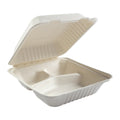 PrimeWare DHL-83 8" 3-compartment Deep Hinged Clamshell Container