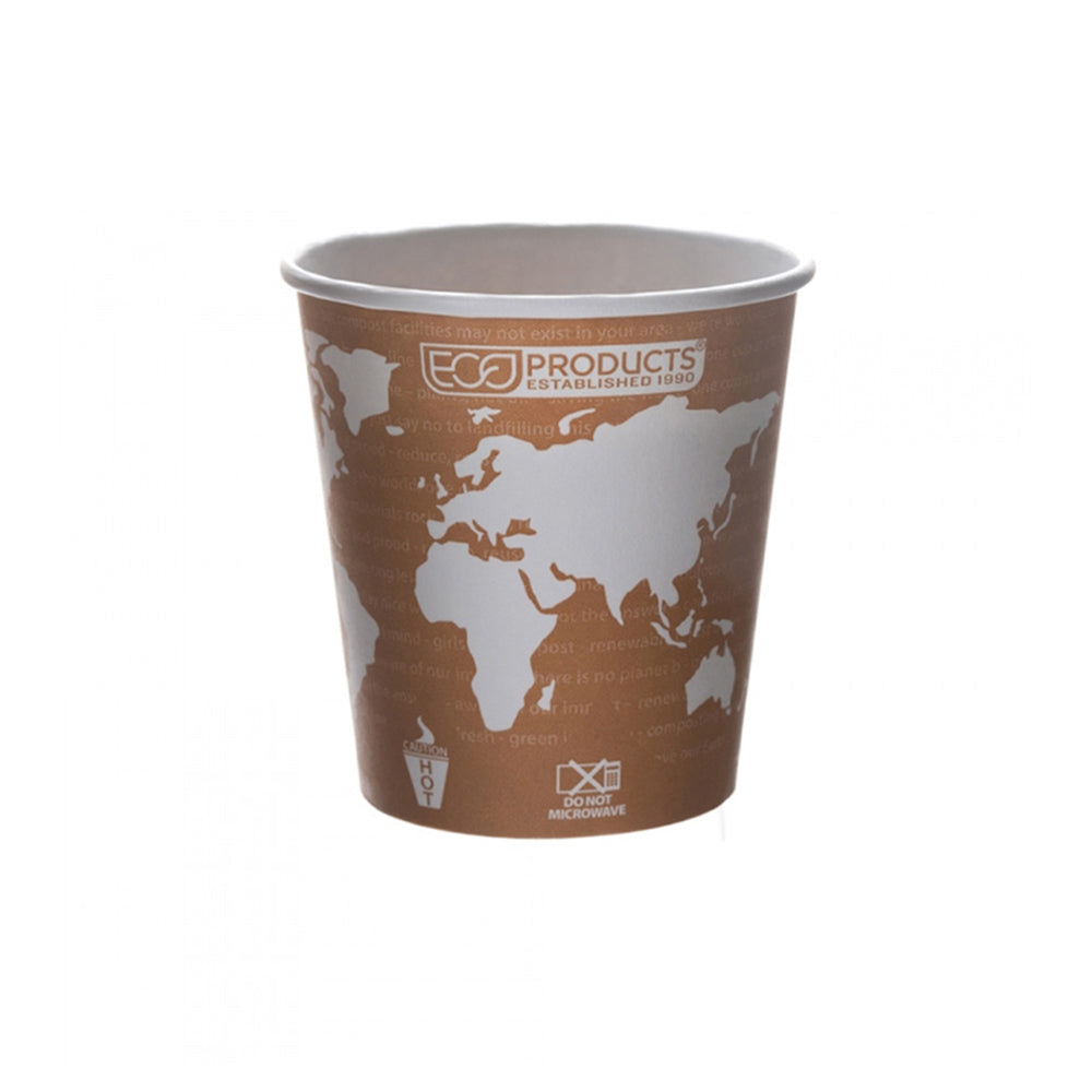 Eco-Products World Art Renewable Resource Hot Drink Cups, 10 oz, Rust - 50 count