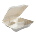 PrimeWare HL-83 8" 3-Compartment Clamshell Container