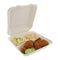 PrimeWare PLA-39 9" 3-Compartment PLA-lined Clamshell Container